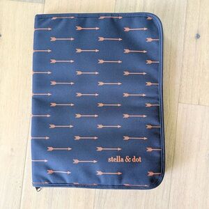 Stella & Dot Navy and Orange Arrow Jewelry Organizer